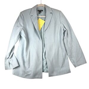 Dialogue Womens‎ Blazer Size 16 Blue Wool Blend Very Soft Jacket Career Work